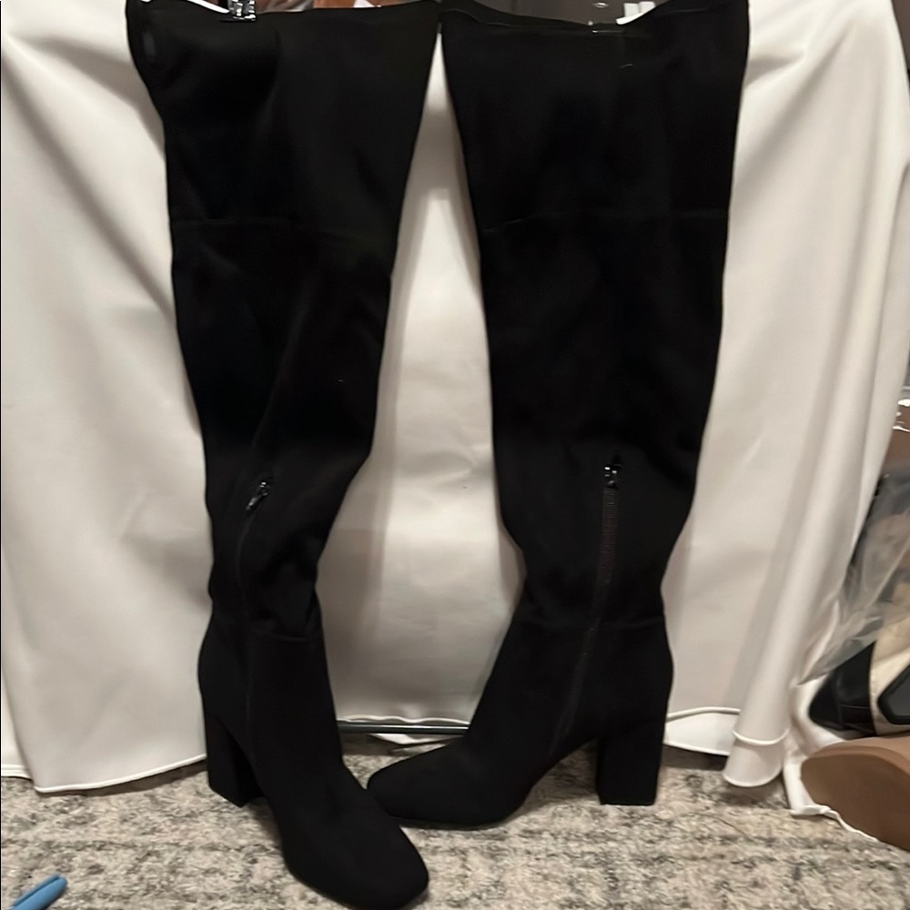 BP Black Over-the-Knee Boots with Block Heel